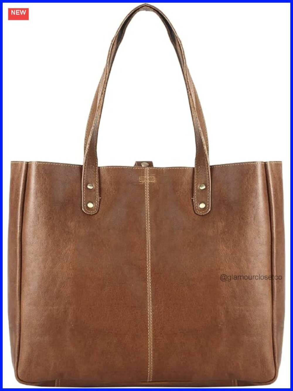 Full Grain Leather Tote Bag - Medium Size Laptop Travel Handbag